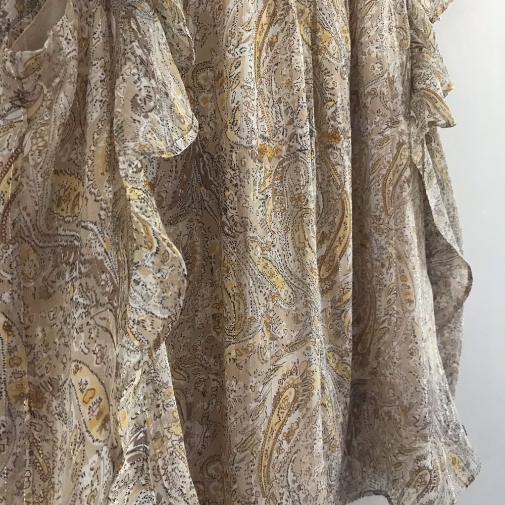 NWT Joie | Sheer Paisley Sleeveless Ruffle Top | Med - Picture 7 of 9